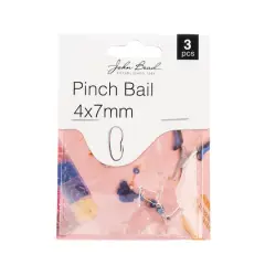 John Bead Must Have Findings 7mm Pinch Bails, 3ct. Silver