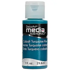 DecoArt Media&reg; Fluid Acrylic Paint, 1oz. Cobalt Turquoise Hue
