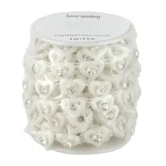 14.5mm White Plastic Pearl Heart Garland, 5yd. by Bead Landing&trade;