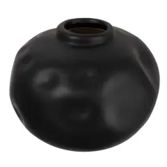 Hello Honey&reg; 5.5" Matte Black Pinched Organic Shape Terracotta Vase