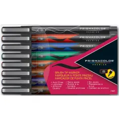 Prismacolor&reg; Premier&reg; Brush Tip Marker, 8-Color Set