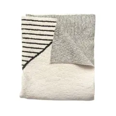 Hello Honey&reg; Black & Cream Cotton Knit Throw Blanket