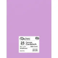 PA Paper&trade; Accents 8.5" x 11" 80lb. Canvas Cardstock Paper, 25 Sheets Wildflower