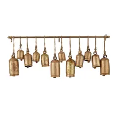 48" Metal Bohemian Decorative Cow Bells Bronze