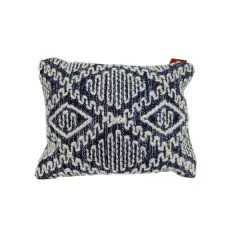 13" x 18" Navy & Ivory Diamond Handloom Throw Pillow by Ashland&reg;