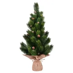 19" Unlit Spruce Sapling Artificial Christmas Tree in Burlap Base