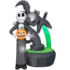 6.5ft. Projection Airblown&reg; Inflatable Jack Skellington with Kaleidoscope Fountain