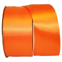 JAM Paper 2.5'' x 50yd. Double Face Satin Ribbon Orange