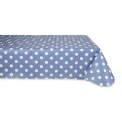 Stonewash Blue Polka Dot Vinyl Tablecloth 60" x 84"