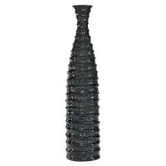 24" Black Stoneware Traditional Vase