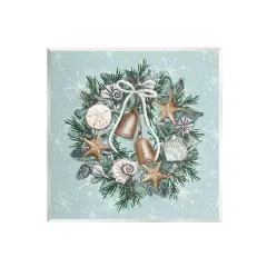 Stupell Industries Green Nautical Holiday Seashell Wreath Wall Plaque Art