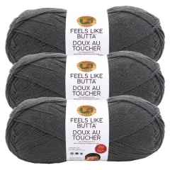 3 Pack Lion Brand&reg; Feels Like Butta&trade; Yarn Charcoal