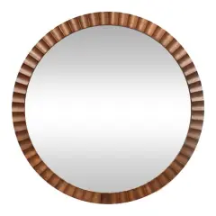 21.5" Round Wave Wood Decorative Mirror by Ashland&reg;