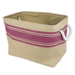 DII&reg; 12" Border Wine Rectangle Burlap Bin