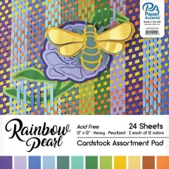 PA Paper&trade; Accents Rainbow Pearl Heavyweight Cardstock Paper Pad, 12" x 12"