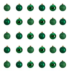 30ct. 2.5" Green Shatterproof Christmas Ornaments