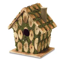 8" Moss-Edged Birdhouse