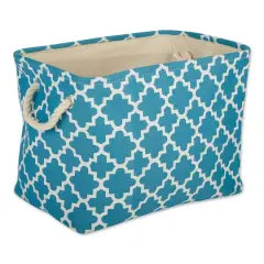 DII&reg; Small Rectangle Lattice Polyester Bin Storm Blue