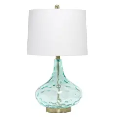 Lalia Home Classix 24" Blue Dimpled Colored Glass Table Lamp