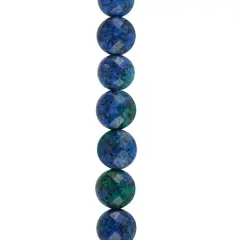 Blue Chrysocolla Faceted Coin Beads, 8mm by Bead Landing&trade;