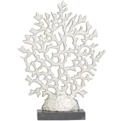16.25" Silver Coastal Coral Tabletop Sculpture