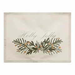 Holly Jolly Greenery 18x14 Poly Twill Placemat