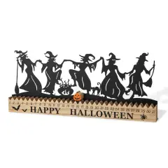 Glitzhome&reg; 18" Halloween Dancing Witch Silhouette Countdown Table Sign