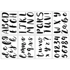 Alphabet Brush Letters Stencils, 7" x 10" by Craft Smart&reg;