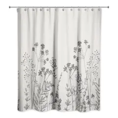 Sketched Florals 71" x 74" Shower Curtain