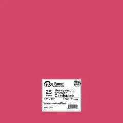 PA Paper&trade; Accents Smooth 12"x 12" Heavyweight Cardstock, 25 Sheets Watermelon Pink