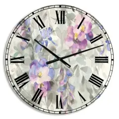 Designart Garden Dreams Flower Farmhouse Wall Clock