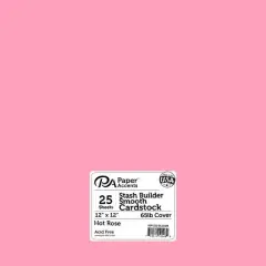 PA Paper&trade; Accents Stash Builder 12" x 12" 65lb. Smooth Cardstock, 25 Sheets Hot Rose