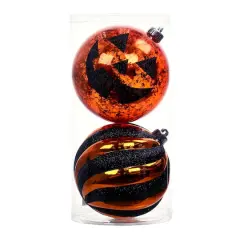 6" Black & Orange Plastic Ball Ornament Set by Ashland&reg;