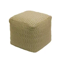 16" Hand Woven Pouf Ottoman Sand
