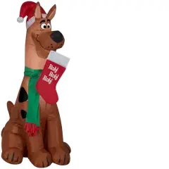 3.5ft. Airblown&reg; Inflatable Scooby with Santa Hat & Stocking