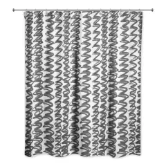 74" Squiggles Shower Curtain Black