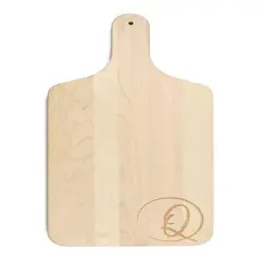 Circle Monogram Maple Paddle Cutting Board Q