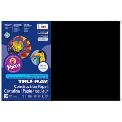 Tru-Ray&reg; Construction Paper, 12" x 18", 5ct. Black