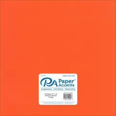 PA Paper&trade; Accents 12" x 12" Muslin 73lb. Cardstock, 25 Sheets Orange