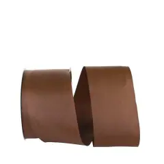 The Ribbon Roll 3" x 50yd. Grosgrain Allure Solid Ribbon Brown
