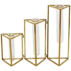 14.5" Gold Stainless Steel Test Tube Bud Vases