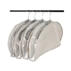 Household Essentials Hanging Garment Shoulder Covers, 4ct. Silver