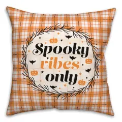 Spooky Vibes Only Plaid 18" x 18" Spun Poly Pillow