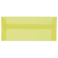 JAM Paper #10 Business Translucent Vellum Envelopes, 50ct. Primary Yellow