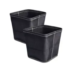 DII&reg; 11" Zig Zag Stitch Trapezoid Fabric Bins, 2ct. Black