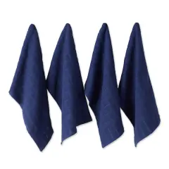 DII&reg; Solid Windowpane Terry Dishtowels, 4ct. Nautical Blue