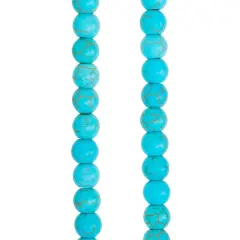 Turquoise Dyed Howlite Round Beads, 6mm by Bead Landing&trade;