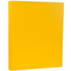 JAM Paper Matte 8.5" x 11" 80lb. Cardstock, 50 Sheets Sunflower Yellow