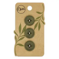 Dritz&reg; 18mm Recycled Paper Round Button, 9ct. Dark olive