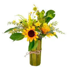 16'' Green and Yellow Sunflower Floral Bouquet